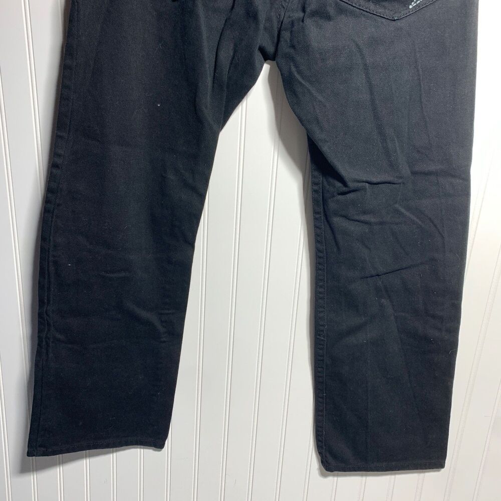 Third Rail Mens 36x32 Black Denim Y2k Straight Leg Jeans Streetwear View 5